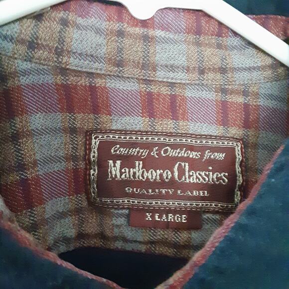 Marlboro Classics Mens Shirt XL Blue Cotton Long Sleeve Button Up - Picture 5 of 8